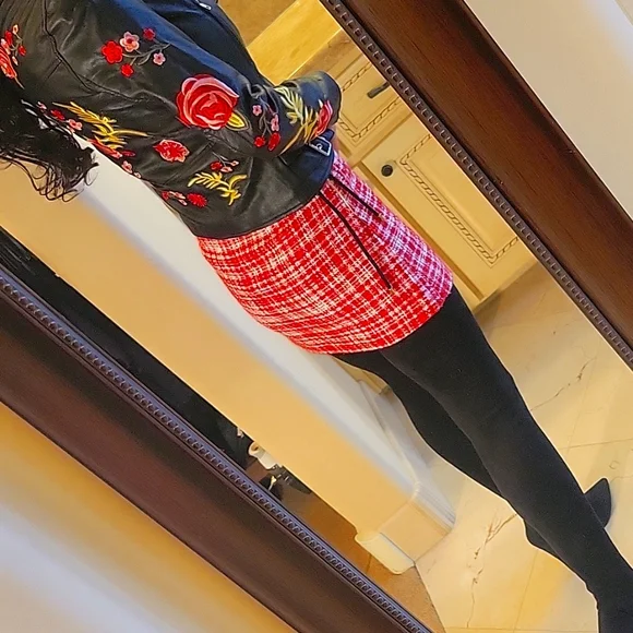 Self-Portrait Red & White Plaid Sleeveless Halter Mini Dress, Sz 0 - Picture 7 of 17